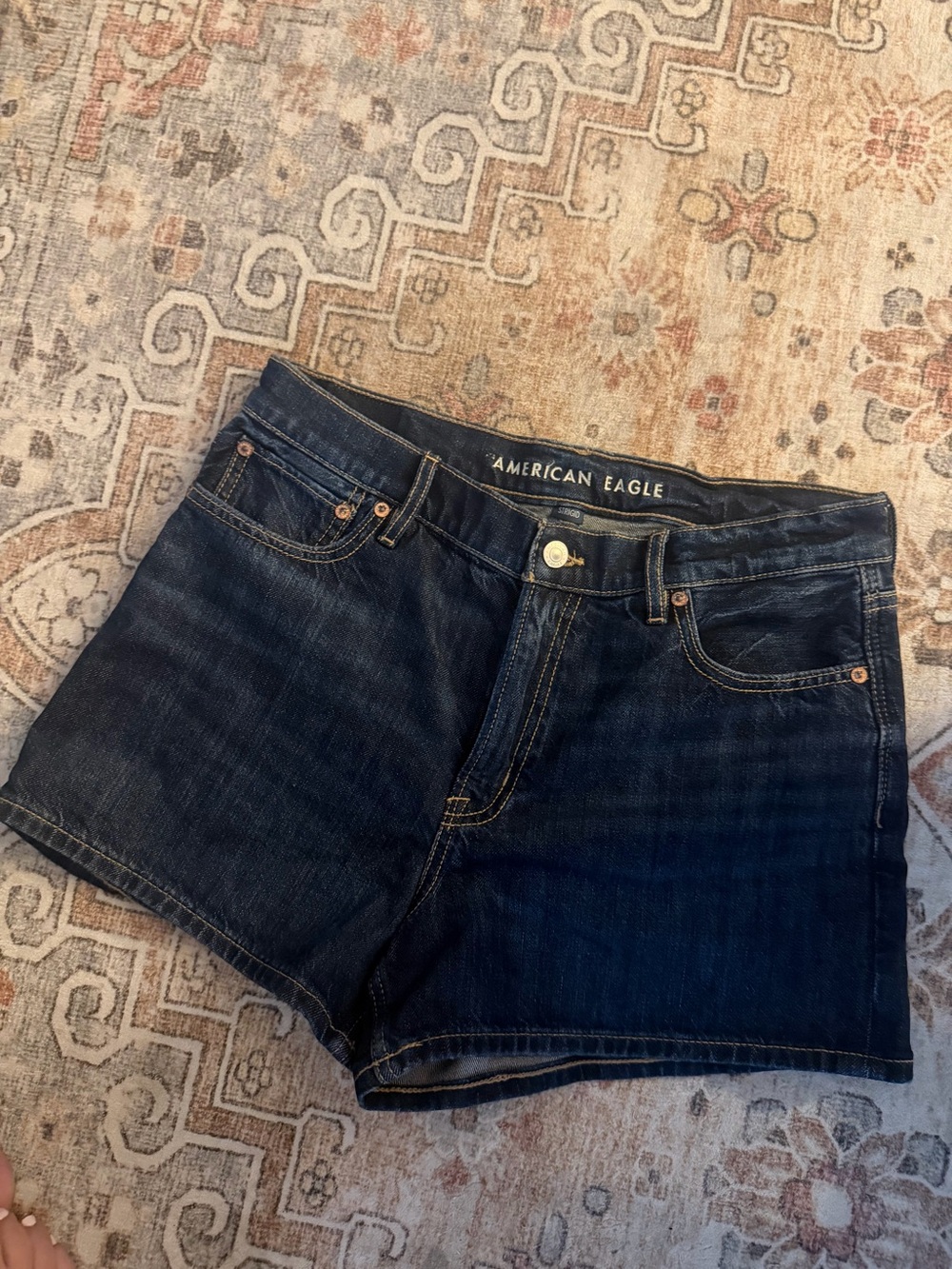 American Eagle Outfitters Dark Indigo Denim Relaxed Women's Jean Shorts